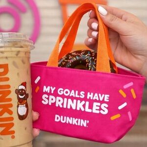 New Dunkin' Donuts Mini Totes - Set of Two, Orange & Pink mini tote bags